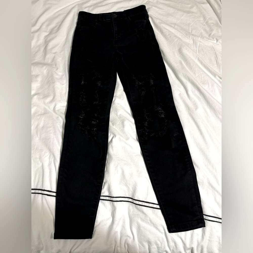 American Eagle next level stretch black jeans, new without tag size 0 short